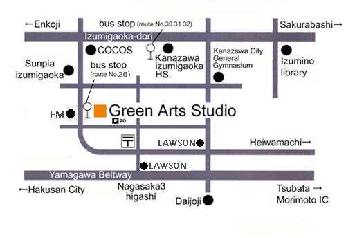 Green Arts Studio Map